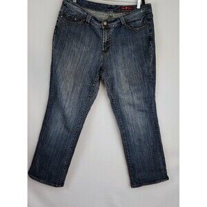 Seven7 Premium Jeans Women's Size 18 Stretch Embroidered Straight Medium Wash